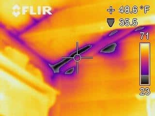 thermal imaging of wooden home